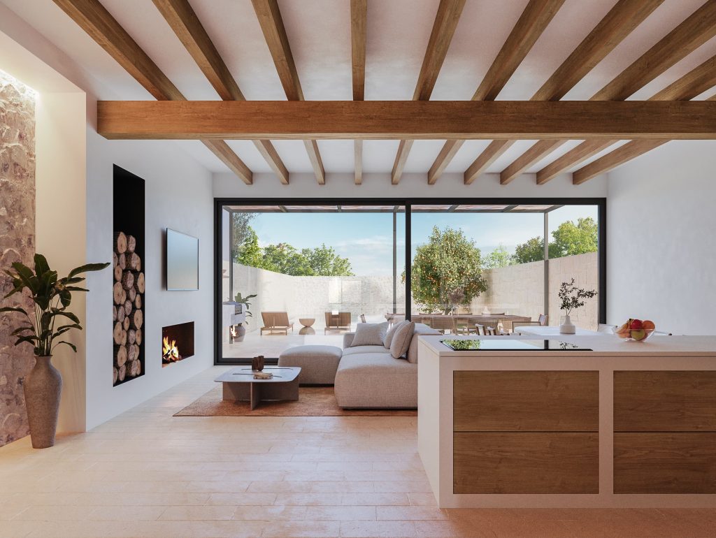 Salón con vistas a la terraza